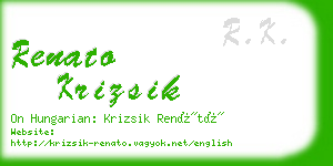 renato krizsik business card